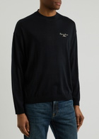 Emporio Armani Logo-embroidered Wool Jumper Navy