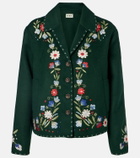 Rixo Jude embroidered wool-blend jacket