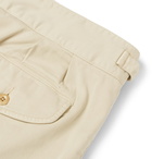 Rubinacci - Manny Tapered Pleated Brushed Stretch-Cotton Twill Trousers - Men - Beige