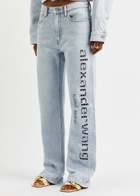 Alexander Wang Logo Cut-out Straight-leg Jeans Light Blue