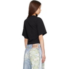 Palm Angels Black Dripping Curved Logo Boxy T-shirt