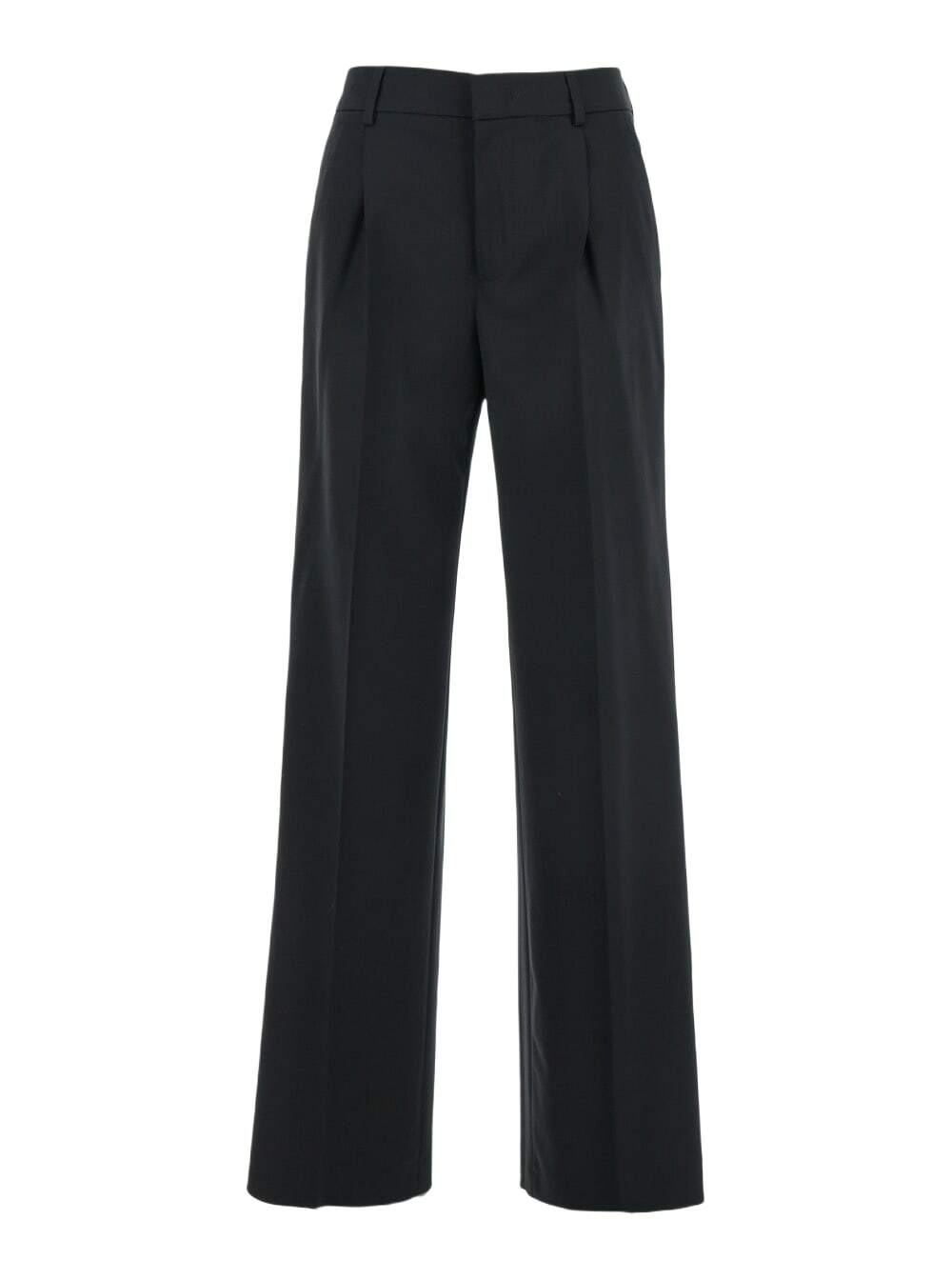 PT Torino lola Black Pants With High Waist And Pleated Details In Wool Stretch Woman