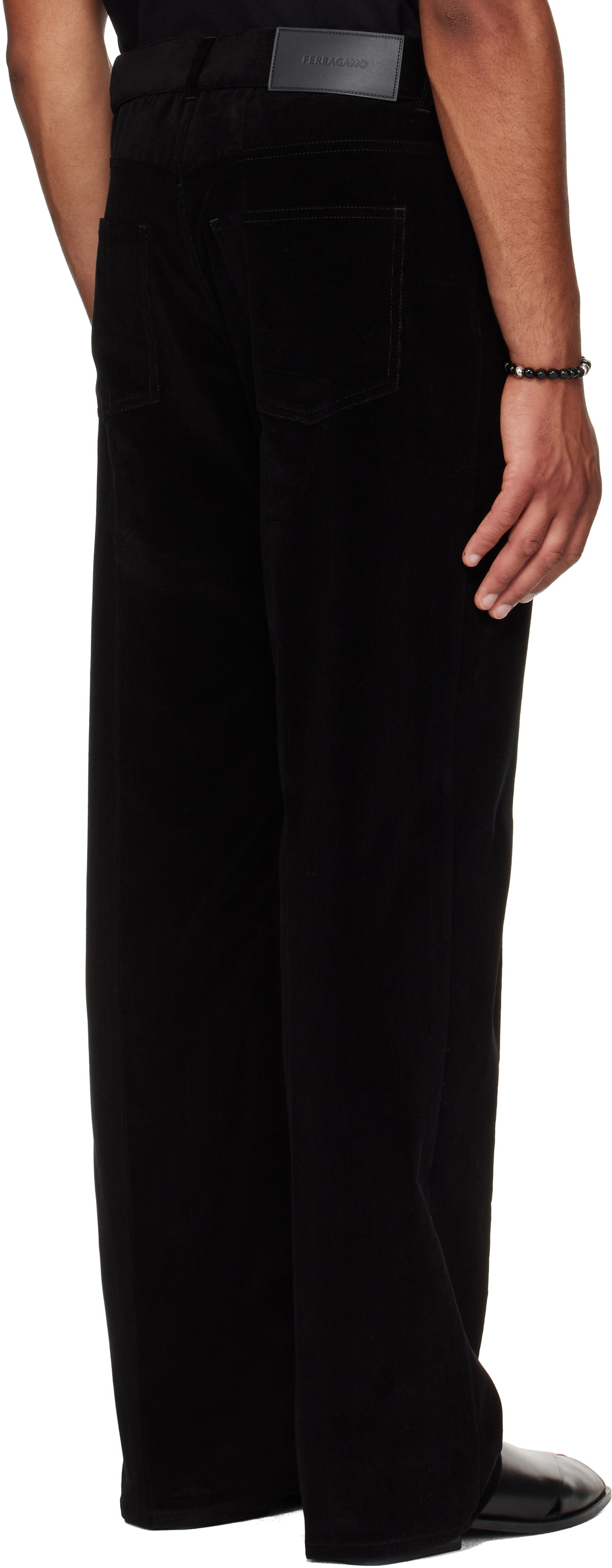 Ferragamo Black Corduroy Trousers