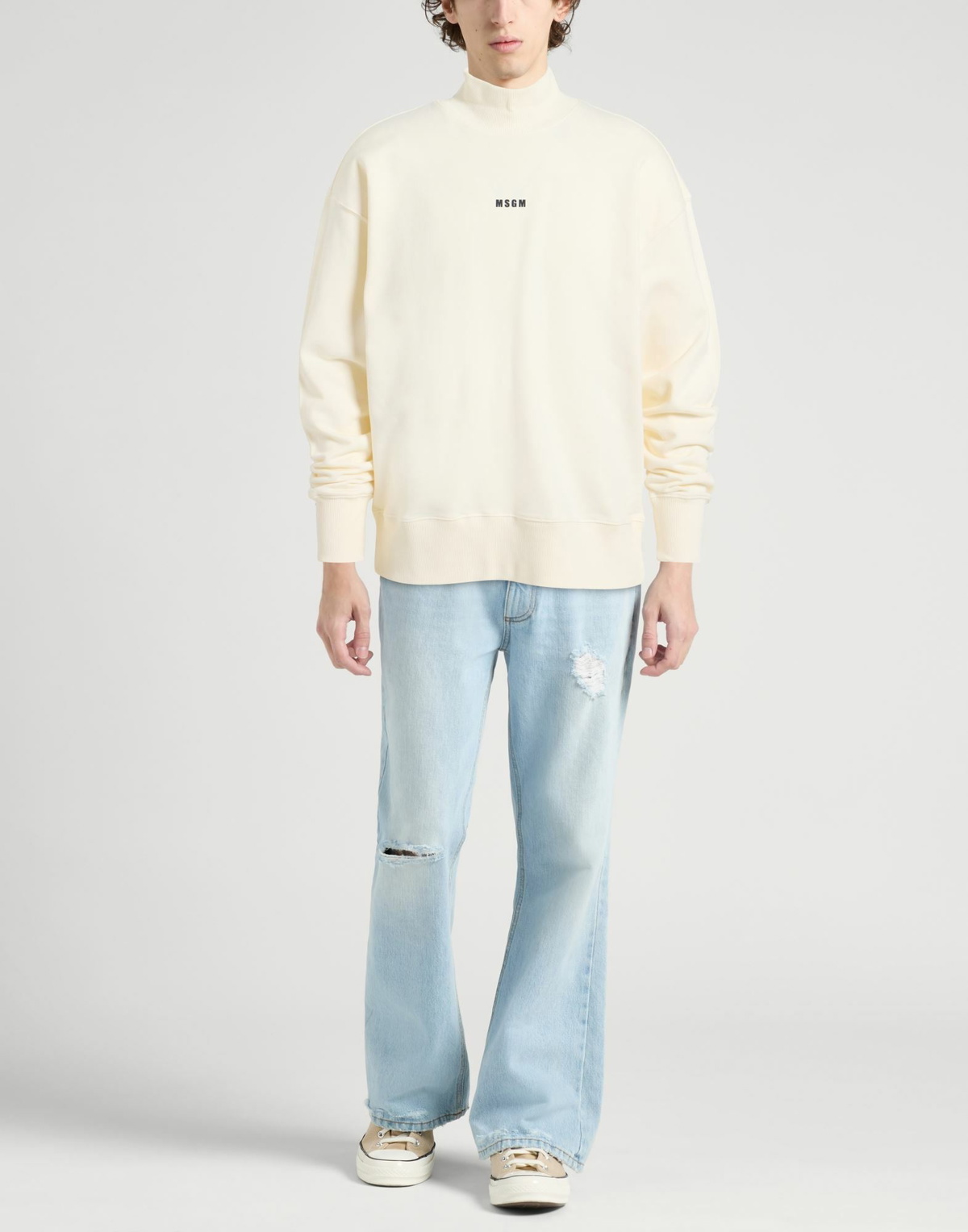 Msgm Mens Sweatshirt Cream