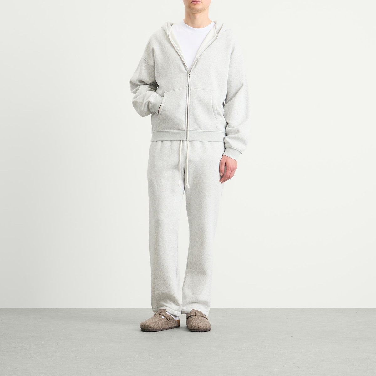 SKIMS Men s Zip Hoodie In Light Heather Grey SKIMS