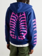 Stray Rats - Logo-Print Cotton-Jersey Zip-Up Hoodie - Blue