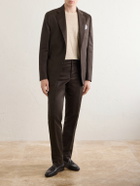 De Petrillo - Tapered Cotton-Twill Suit Trousers - Brown