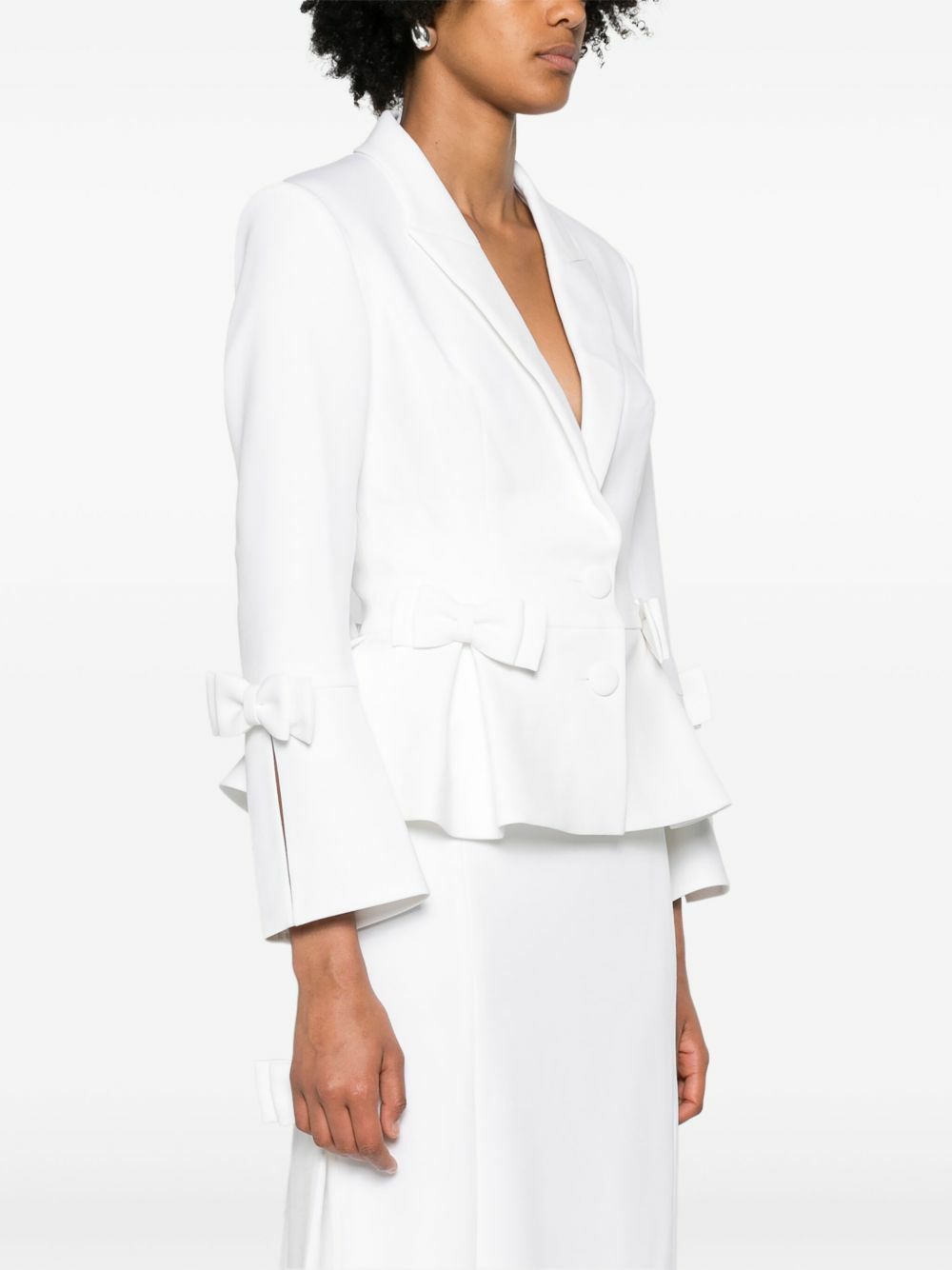 Huishan Zhang White Sanna Silk Blazer