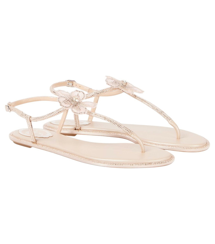 Photo: Rene Caovilla Embellished satin thong sandals