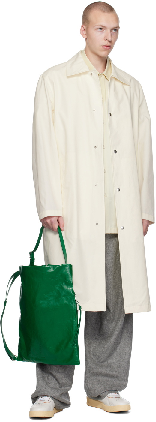 Jil Sander Green Drawstring Bag