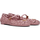 Valentino Garavani Pink Ondette Rubber Ballerina Flats