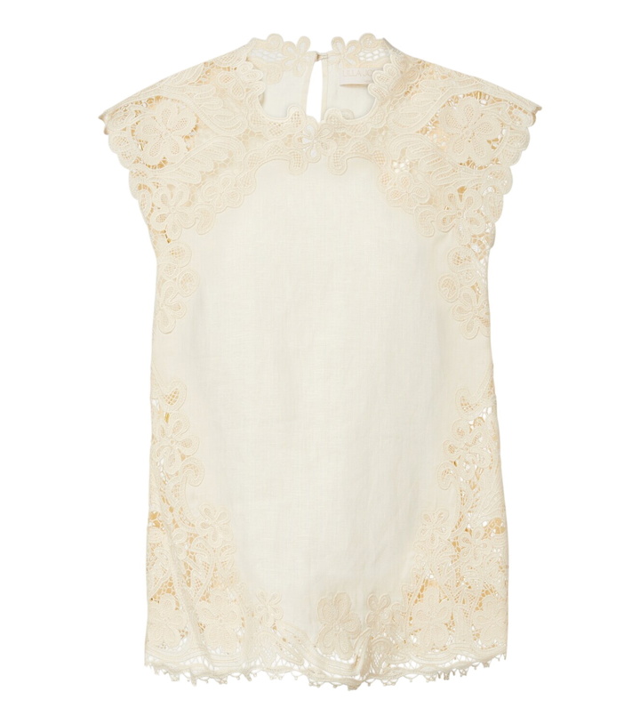 Photo: Ulla Johnson Amelie crochet-trimmed linen top