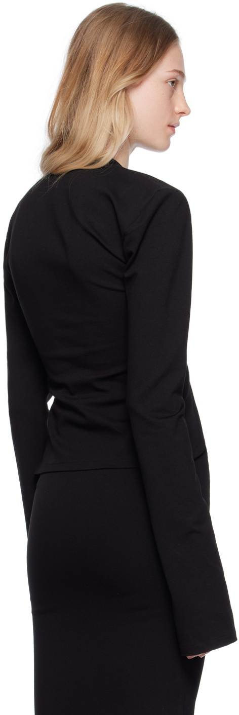 Jade Cropper Black Hook-Eye Cardigan