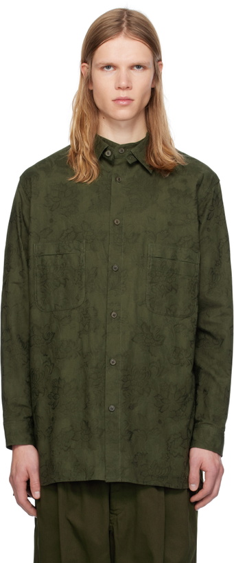 Photo: Y's For Men Khaki Flower Jacquard Shirt