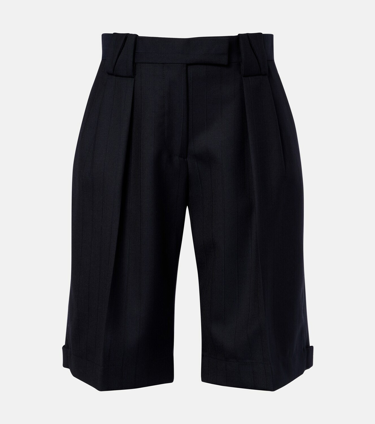 Versace Pinstriped virgin wool Bermuda shorts