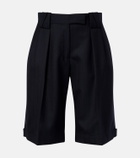 Versace Pinstriped virgin wool Bermuda shorts