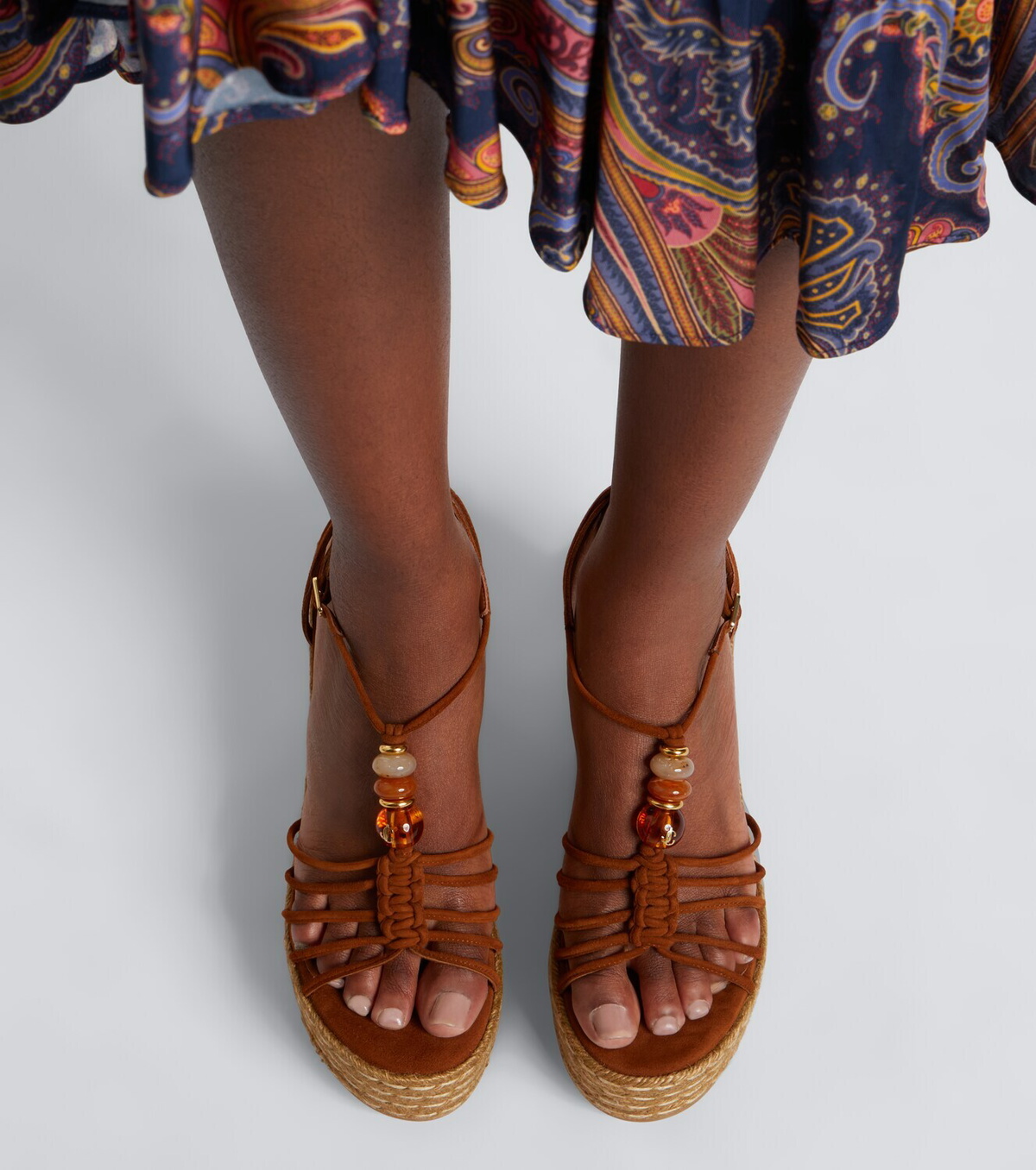 Jimmy Choo Lemi embellished suede espadrille wedges