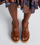 Jimmy Choo Lemi embellished suede espadrille wedges