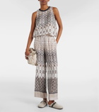 Brunello Cucinelli Printed silk wide-leg pants