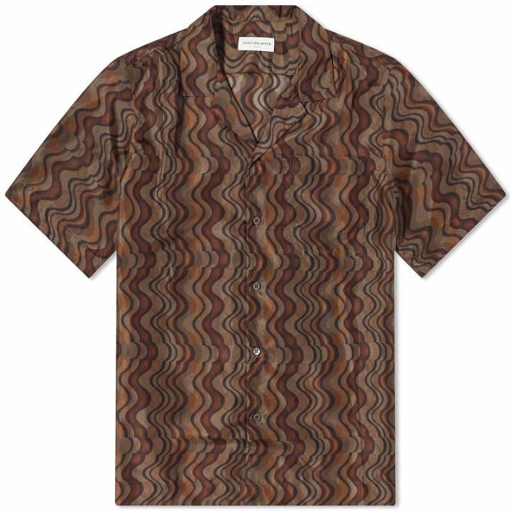 Photo: Dries Van Noten Men's Carltone Silk Vacation Shirt in Brown