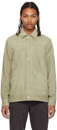 PS by Paul Smith Green Button Leather Jacket