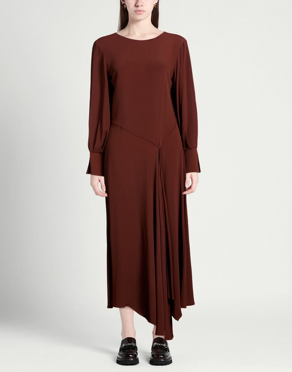 Manila Grace Womens Maxi dress in Brown