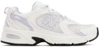 New Balance White & Purple 530 Sneakers