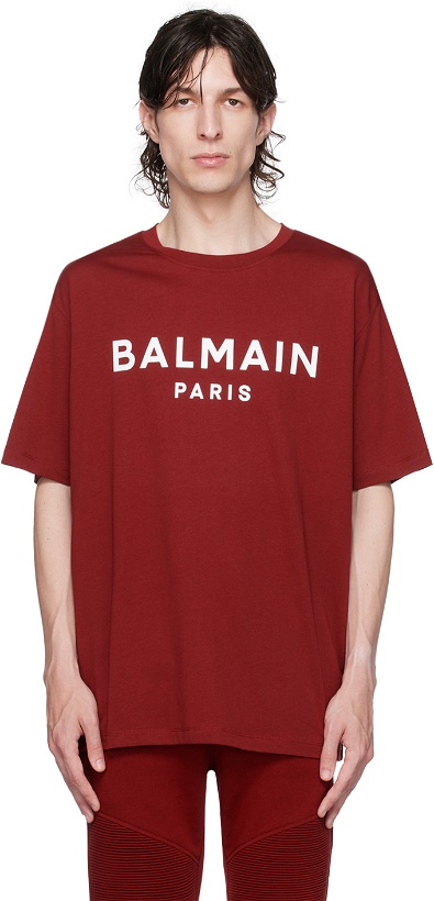 Photo: Balmain Red Printed T-Shirt