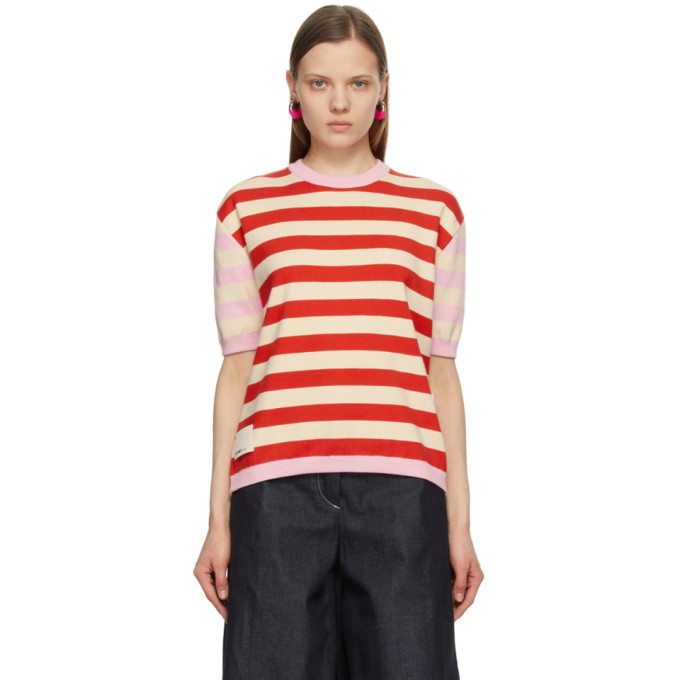 Sunnei Off-White and Red Classic Short