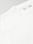 Space Available - Oneness Slim-Fit Printed Upcycled Cotton-Jersey T-Shirt - White