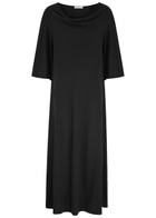 BY Malene Birger Yalia Draped Cotton Maxi Dress Black
