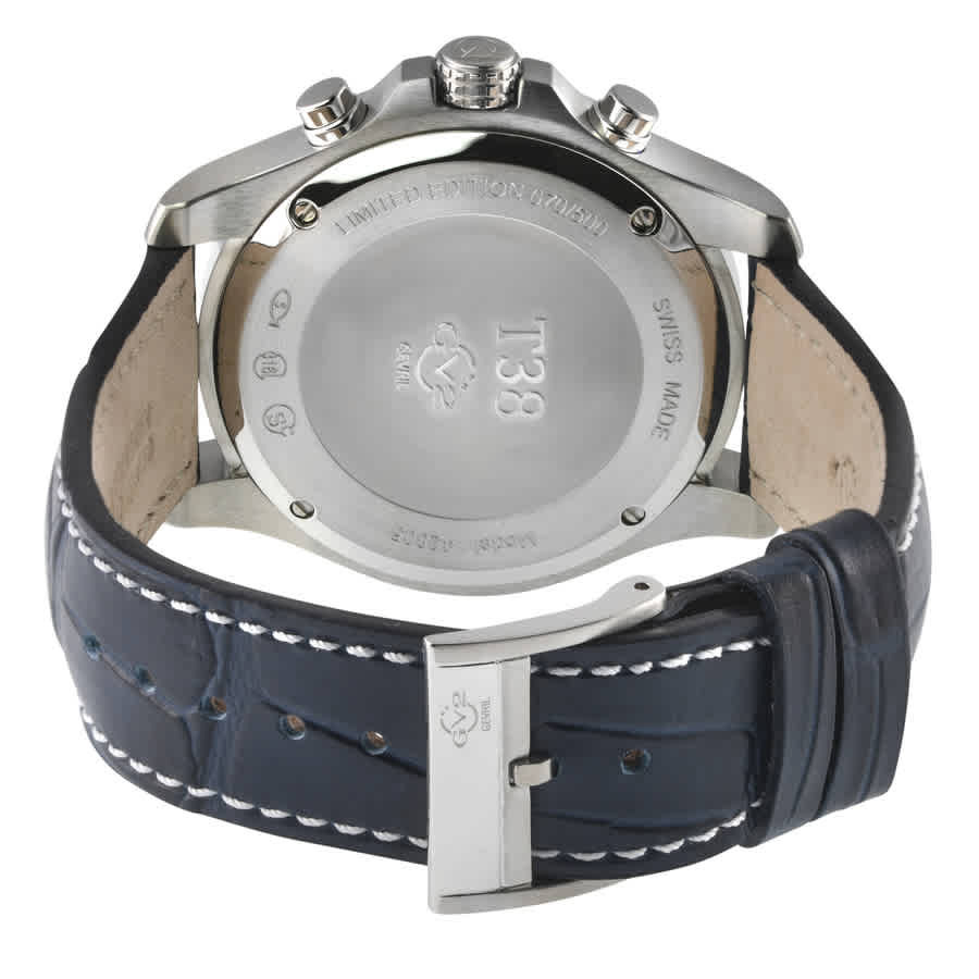 GV2 by Gevril T38 Chronograph Quartz Blue Dial Mens Watch 42805