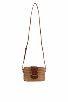 TwinSet Straw Shoulder Bag With Oval-t