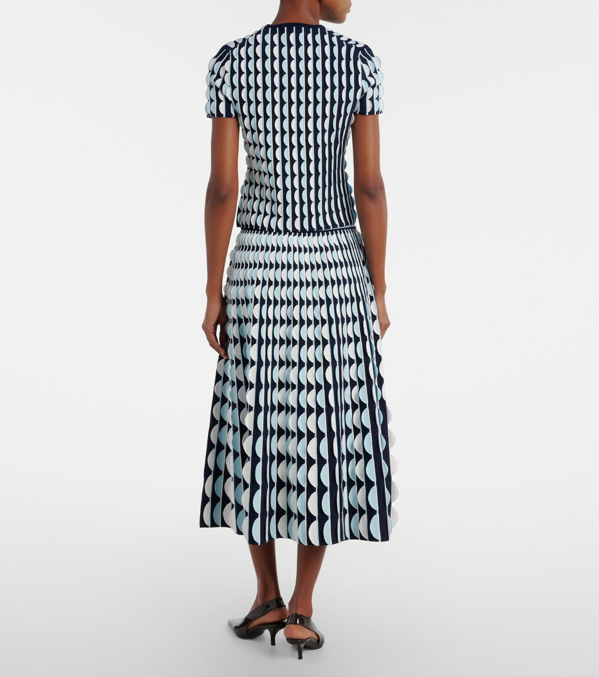Simkhai Micah knitted scalloped midi skirt