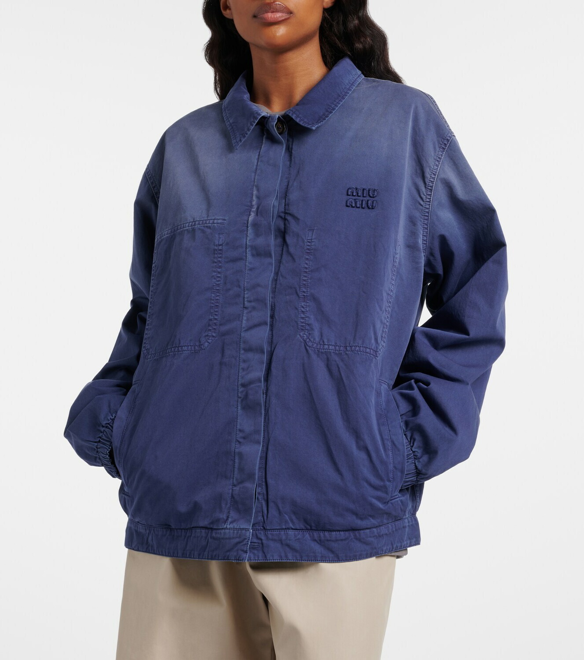Miu Miu Cotton twill blouson jacket