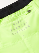 Nike Running - Flex Stride Run Division Mesh-Paneled Dri-FIT Shorts - Yellow