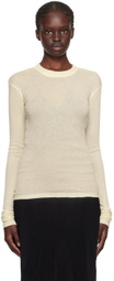 BITE Off-White Semi-Sheer Long Sleeve T-Shirt