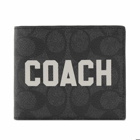 Coach Men's 3 in 1 Graphic Wallet in Charcoal Multi Signature Leather