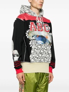 Advisory Board Crystals Black Lace Panelled Drawstring Hoodie