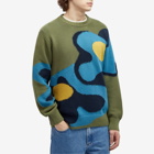 Paul Smith Men's Flower Itarsia Knit Sweater in Green