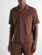 Orlebar Brown - Hawkin Solid Cotton Organic Terry Shirt - Brown