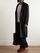 LOEWE - Wool-Blend Jersey-Trimmed Wool and Cashmere-Blend Hooded Coat - Black