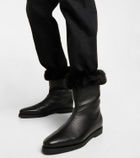 Toteme - Faux fur-lined leather ankle boots