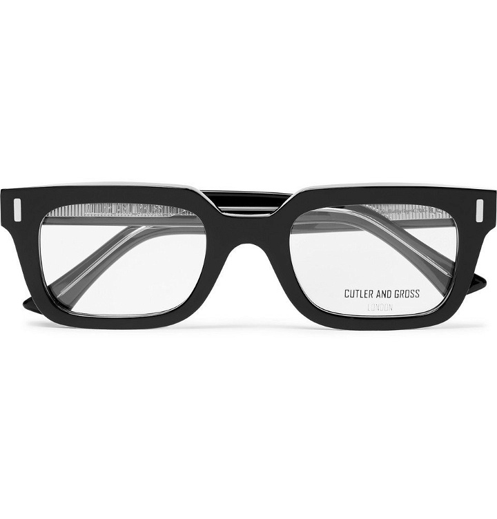 Photo: Cutler and Gross - Square-Frame Acetate and Silver-Tone Optical Glasses - Men - Black