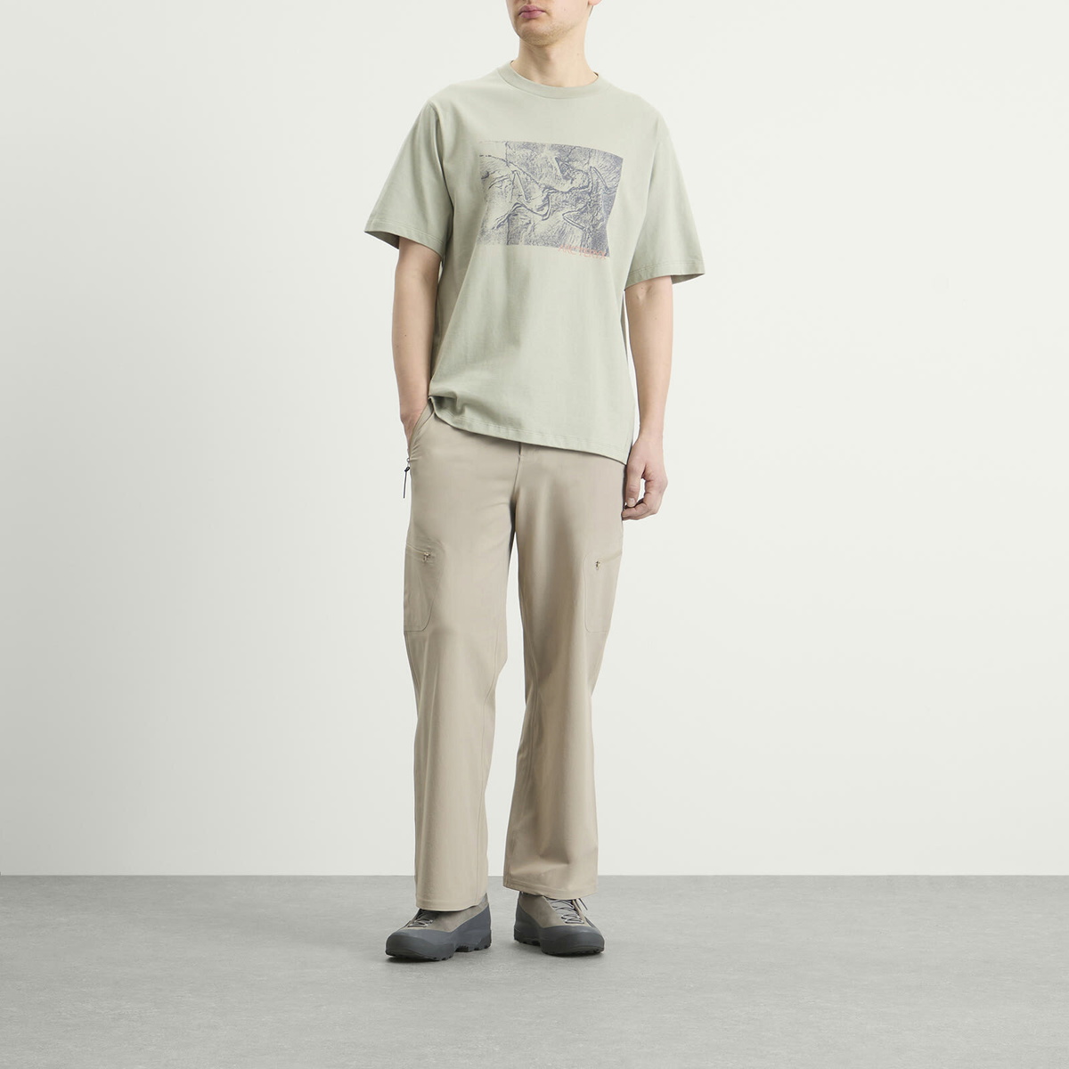 Arc'teryx Men's Kragg Cotton Lithographica T-Shirt in Habitat