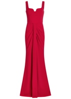 Rebecca Vallance Zarya Gathered Crepe Gown Red