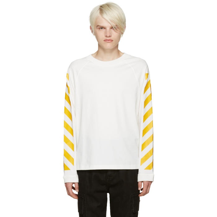 Photo: Moncler O White Striped Sleeves T-Shirt