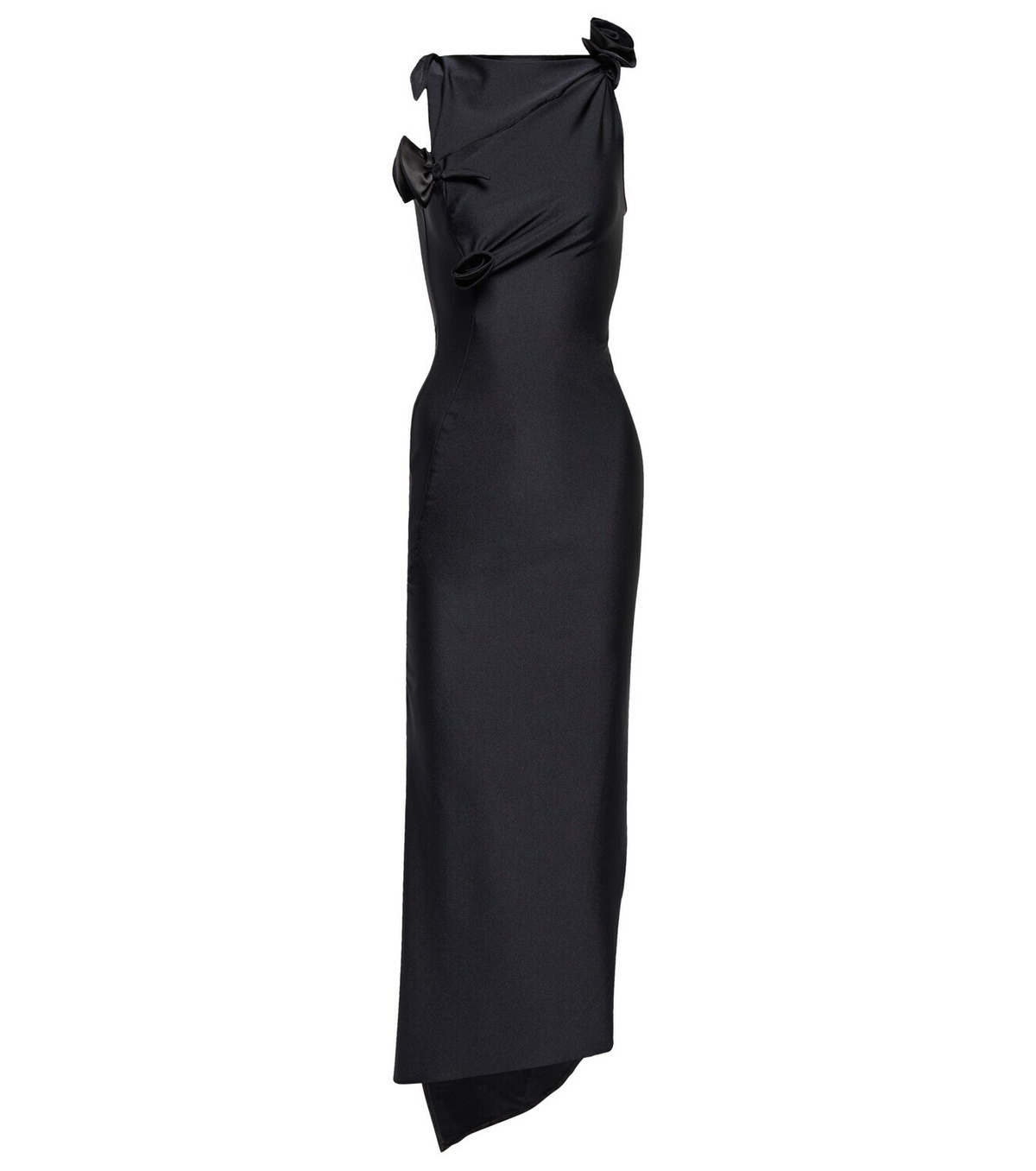 Coperni Asymmetrical flower-detail midi dress Coperni