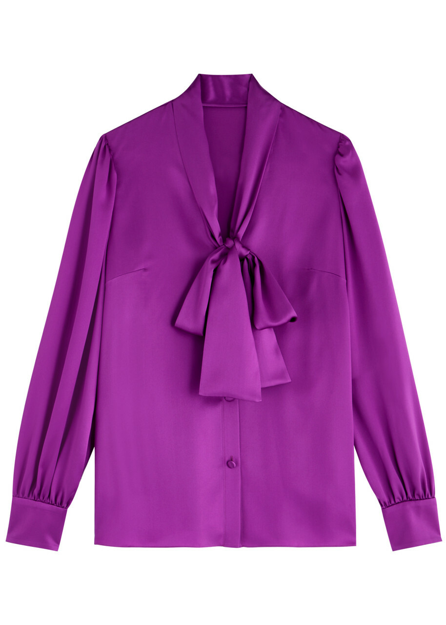 Dolce & Gabbana Silk-satin Blouse Purple Dolce & Gabbana