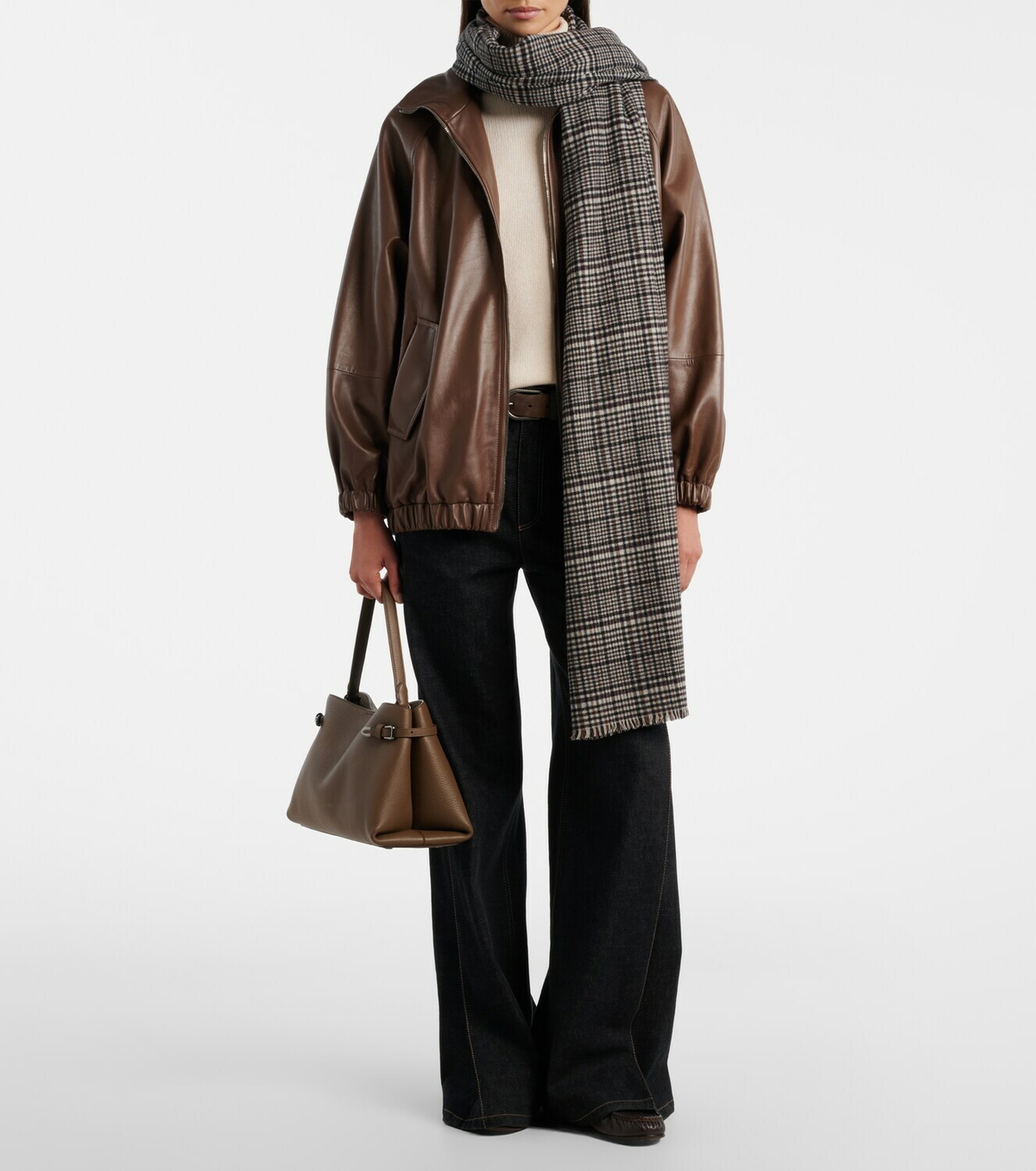 Brunello Cucinelli Cashmere checked scarf